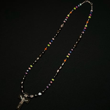 JOHN SOFIA Jesus Pearl Beads Necklace (Black)｜ジョンソフィア ジーザス パールビーズネックレス（ブラック）