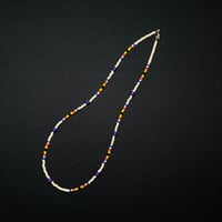 JOHN SOFIA Beads Necklace (WHITE & PURPLE EARTH)｜ジョンソフィア ビーズ ネックレス（ホワイト＆パープル アース）
