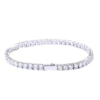 $ole Only CZ Diamond 4mm Tennis Chain Bracelet (Silver)｜ソールオンリー CZ ダイヤモンド 4mm テニスチェーン ブレスレット（シルバー）