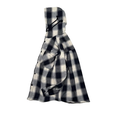 ATTACK ORIGINAL Heavy Flannel Hooded Shirts (Midnight Black)｜アタックオリジナル ヘビーフランネル フーデッドシャツ（ミッドナイトブラック）