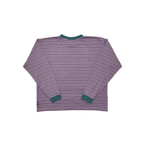JOHN SOFIA Ringer Border LS Tee (Light Purple)｜ジョンソフィア リンガー ボーダー ロングスリーブT（ライトパープル）
