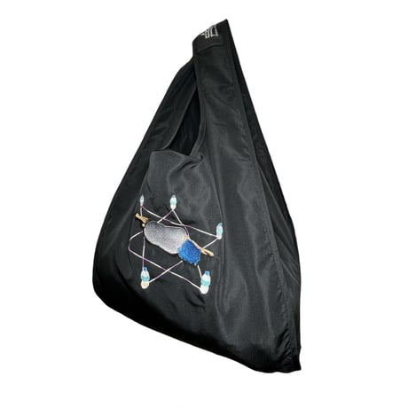 ATTACK ORIGINAL Recovering From Meltdown Ripstop Nylon Eco Bag (Blk/Blu)｜アタックオリジナル  エコバッグ