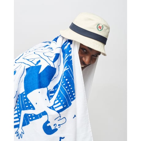 Only NY NY Crest Bucket Hat (Natural, Slate)｜オンリーニューヨーク NYクレスト バケットハット（ナチュラル/スレート）