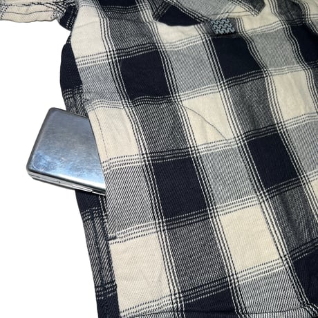 ATTACK ORIGINAL Heavy Flannel Hooded Shirts (Midnight Black)｜アタックオリジナル ヘビーフランネル フーデッドシャツ（ミッドナイトブラック）