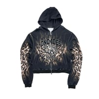 DND4DES Leopard Print Embroidered Hoodie (BLACK)｜ディーエヌディーフォーデス レオパードプリント エンブロイダード フーディー（ブラック）