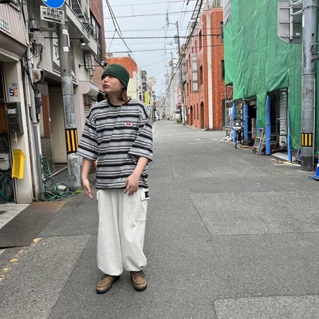 JOHN SOFIA Reverse Side Border Tee (Indigo, Black)｜ジョンソフィア リバースサイド ボーダーTシャツ（インディゴ/ブラック）