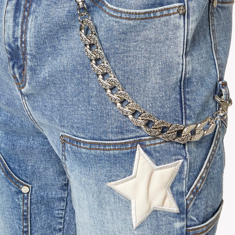 GUAPI Aqua Blue Vintage Stars Denim (Blue) | At