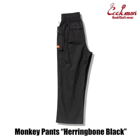Cookman Monkey Pants Herringbone (Black)｜クックマン モンキーパンツ ヘリンボーン（ブラック）