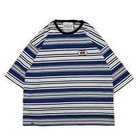 JOHN SOFIA Border Half Sleeve Tee (Blue)｜ジョンソフィア ボーダーハーフスリーブTシャツ（ブルー）