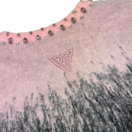 VALABASAS ARRANGED MOHAIR SWEATER (BLACK/PINK)｜ヴァラバサス アレンジド モヘア セーター（ブラック／ピンク）