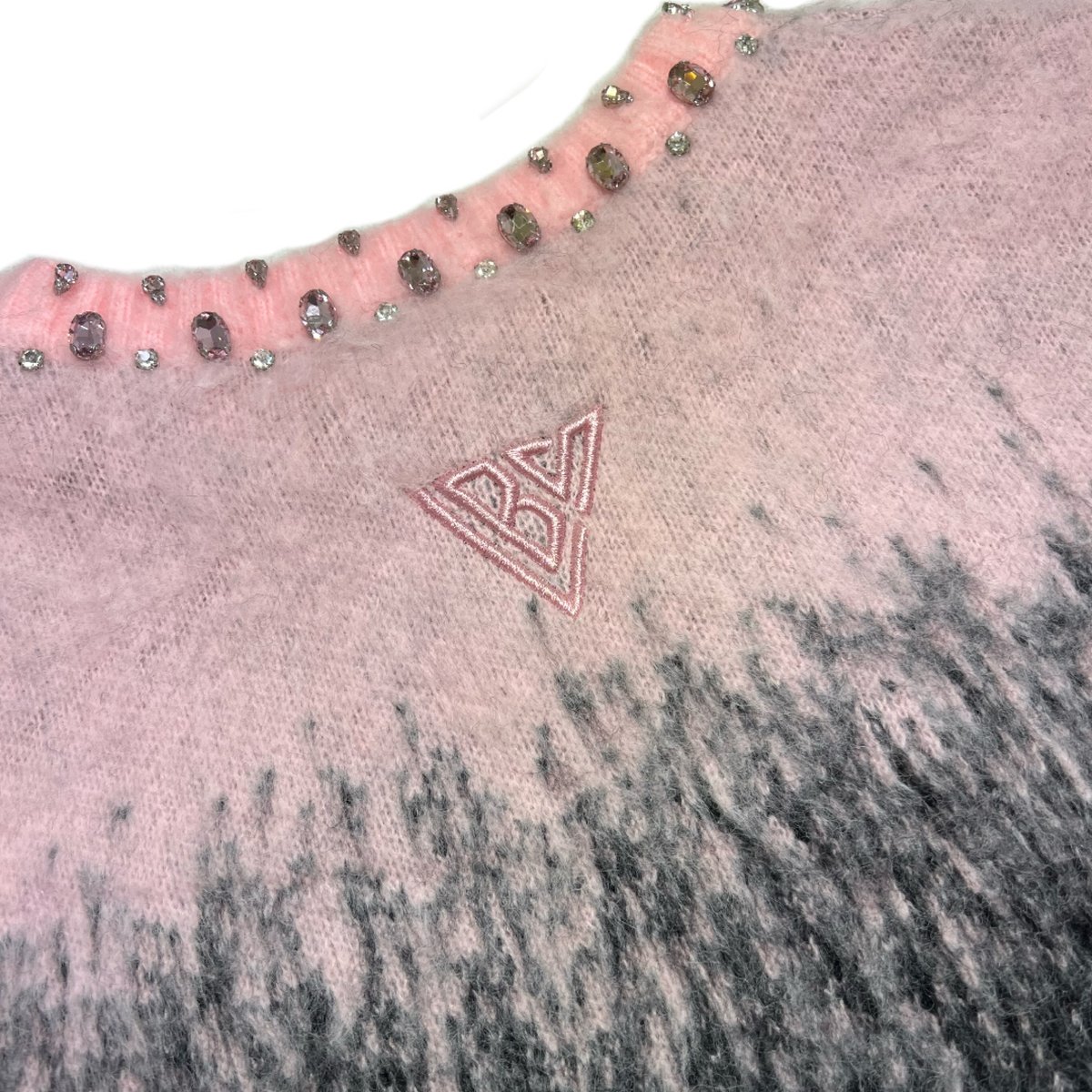 VALABASAS ARRANGED MOHAIR SWEATER (BLACK/PINK)