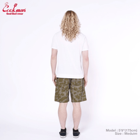 Cookman Chef Pants Short Front Pocket Raindrop Camo (Green) | クックマン ショートフロントポケット カモパンツ（グリーン）