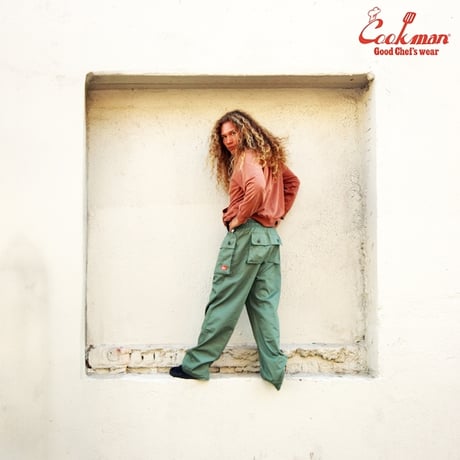 Cookman Monkey Pants Herringbone (Olive)｜クックマン モンキーパンツ ヘリンボーン（オリーブ）
