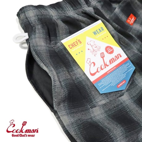 Cookman Chef Pants Tweed Ombre Check (Black)｜クックマン ツイード オンブレチェック シェフパンツ（ブラック）