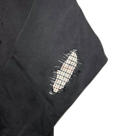 JOHN SOFIA DAMAGEREPAIR FULL-ZIP HOODIE (BLACK)｜ジョンソフィア ダメージリペア フルジップ フーディー（ブラック）