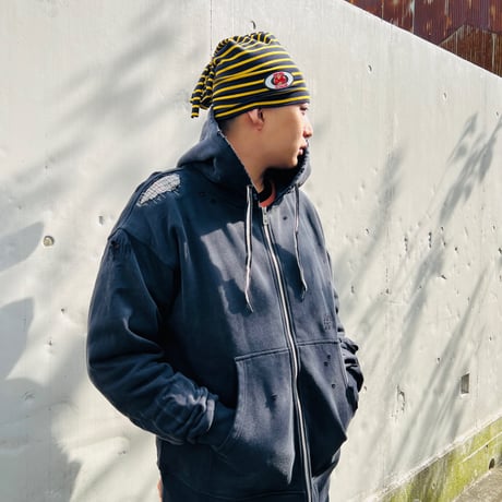 JOHN SOFIA Border Tube Beanie (Black & Yellow)｜ジョンソフィア ボーダー チューブビーニー（ブラック/イエロー）