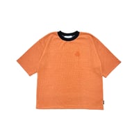JOHN SOFIA RINGER THERMAL SS KNIT (ORANGE BORDER)｜ジョンソフィア リンガー サーマル ショートスリーブ ニット（オレンジ ボーダー）