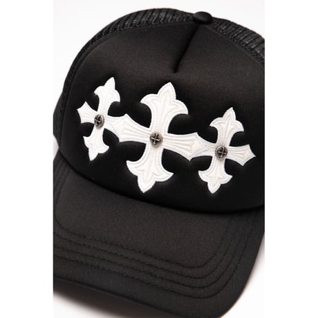 SUPPLIER Cross Leather Patch Mesh Cap (BLACK)｜サプライヤー クロス レザー パッチ メッシュキャップ（ブラック）