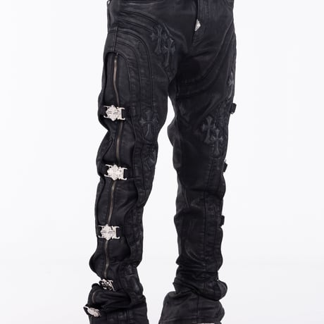 GUAPI All Black Cross Buckle Denim (ALL Black) | グアピ オールブラック クロスバックル デニム（オールブラック）