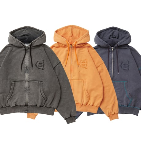 EVISEN LOGO ZIP HOODIE (Mustard)｜エビセン ロゴ ジップ フーディー（マスタード）