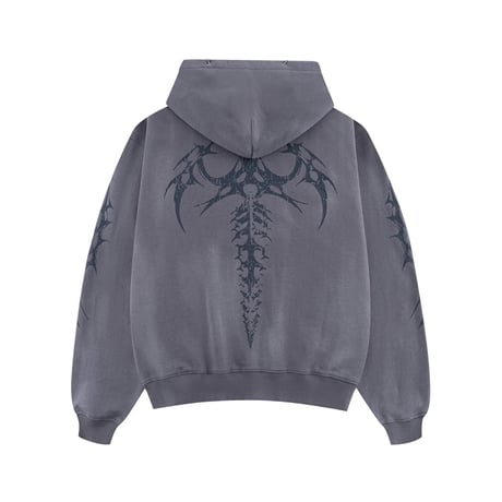 SUPPLIER Tribal Bones Pierced Zip Hoodie (Grayish blue)｜サプライヤー トライバル ボーンズ ピアスト ジップフーディー（グレイッシュブルー）
