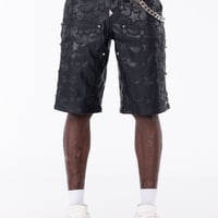 GUAPI Obsidian Black Stars Leather Shorts (Black)｜グアピ オブシディアン ブラック スターズ レザーショーツ（ブラック）
