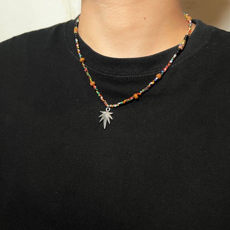 JOHN SOFIA Leaf Beads Necklace (Silver)｜ジョンソフィア リーフビーズネックレス（シルバー）