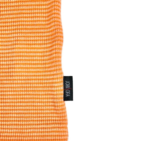 JOHN SOFIA RINGER THERMAL SS KNIT (ORANGE BORDER)｜ジョンソフィア リンガー サーマル ショートスリーブ ニット（オレンジ ボーダー）