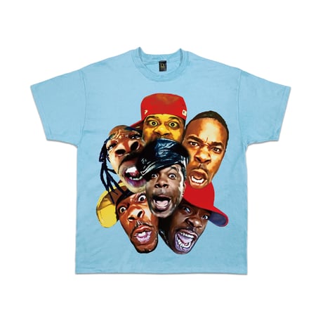 Rap Attack “Busta” Big Print Tee (Black, White, Sky)｜ラップアタック “バスタ” ビッグプリント ティーシャツ（ブラック/ホワイト/スカイ）