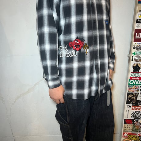 JOHN SOFIA Devils Ombre Check Shirt (Black)｜ジョンソフィア デビルズ オンブレチェックシャツ（ブラック）