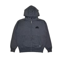 ADG AS Logo Zip Hoodie (DK.Gray/Black)｜エーディージー ASロゴ ジップフーディー（ダークグレー/ブラック）