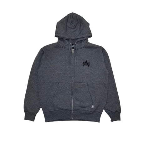 ADG AS Logo Zip Hoodie (DK.Gray/Black)｜エーディージー ASロゴ ジップフーディー（ダークグレー/ブラック）
