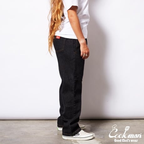 Cookman Chef Pants Semiwide Denim (Black)｜クックマン セミワイド デニム シェフパンツ（ブラック）