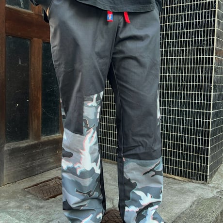 JOHN SOFIA After Zone Patchwork Camo Pants (Black)｜ジョンソフィア アフターゾーン パッチワークカモパンツ（ブラック）