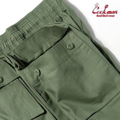 Cookman Monkey Pants Herringbone (Olive)｜クックマン モンキーパンツ ヘリンボーン（オリーブ）