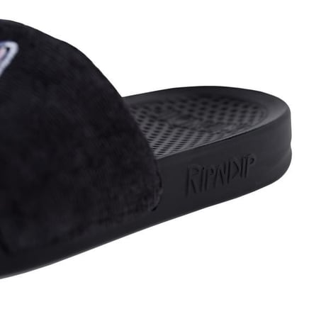 RIPNDIP Lord Jermal Slides (Black Corduroy)｜リップンディップ ロードジャーマル スライド（ブラックコーデュロイ）