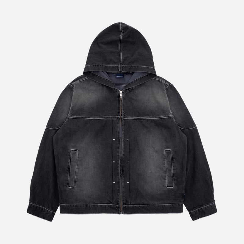 INTERBREED Mash Up Denim Hoodie (Black) | Attac INTERBREED Mash Up Denim Hoodie (Black) | Attac