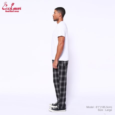 Cookman Chef Pants Tweed Ombre Check (Black)｜クックマン ツイード オンブレチェック シェフパンツ（ブラック）