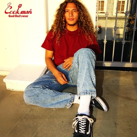 Cookman Chef Pants Snow Washed Denim (Blue)｜クックマン スノーウォッシュド デニム シェフパンツ（ブルー）