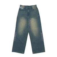 ADG SCRIPT OVER DYE JEANS (INDIGO/BEG)
