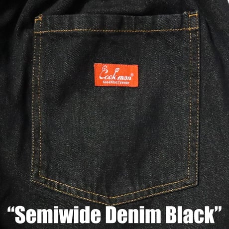 Cookman Chef Pants Semiwide Denim (Black)｜クックマン セミワイド デニム シェフパンツ（ブラック）