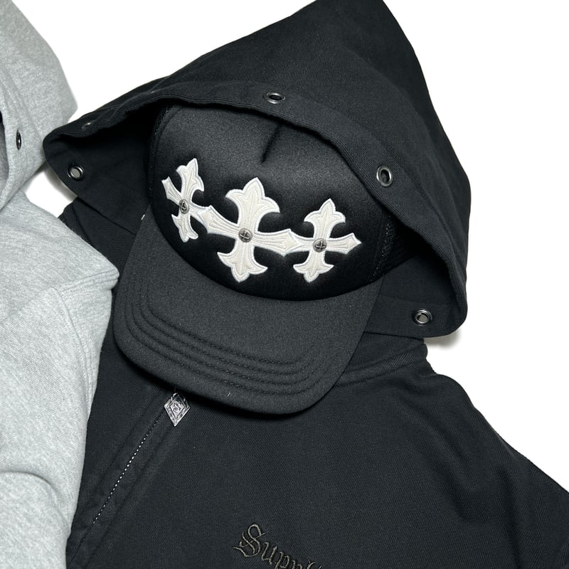 SUPPLIER Cross Leather Patch Mesh Cap (BLACK)｜サ