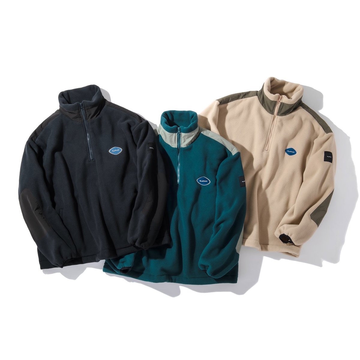 FLATLUX Ed Fleece Mockneck (sandstone, dark tea