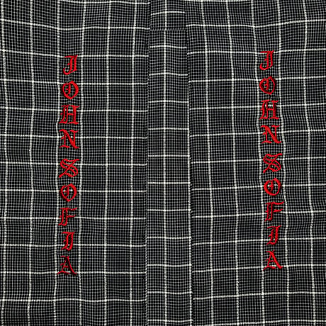 JOHN SOFIA One Button Check Shirt (Black)｜ジョンソフィア ワンボタン チェックシャツ（ブラック）