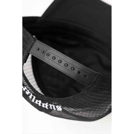 SUPPLIER Cross Leather Patch Mesh Cap (BLACK/WHITE)｜サプライヤー クロス レザー パッチ メッシュキャップ（ブラック／ホワイト）