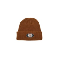 JOHN SOFIA Badge Logo Beanie (Caramel)｜ジョンソフィア バッジロゴ ビーニー（キャラメル）