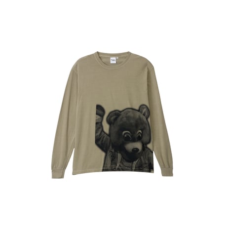 THROWBACK2000 Dropout Bear L/S Tee (Khaki)｜スローバック2000 ドロップアウト ベアー ロングスリーブ ティー（カーキ）
