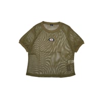 JOHN SOFIA Icon Badge Mesh S/S Tee (Olive/Brown)｜ジョンソフィア アイコンバッジ メッシュショートスリーブTシャツ（オリーブ/ブラウン）