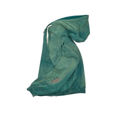 JOHN SOFIA DAMAGEREPAIR FULL-ZIP HOODIE (GREEN)｜ジョンソフィア ダメージリペア フルジップ フーディー（グリーン）