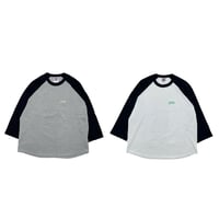 JOHN SOFIA Initial Baseball Tee (Blk/Wht, Blk/Gry)｜ジョンソフィア イニシャル ベースボールTシャツ（ブラック/ホワイト・ブラック/グレー）